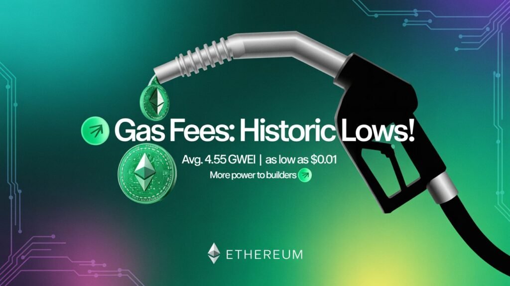 Ethereum gas fees 2025 - Historic Low
